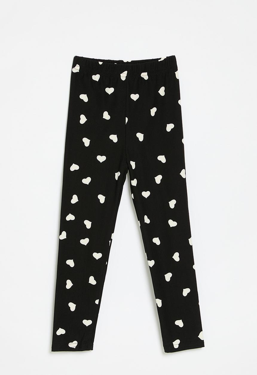 Pop Candy - Heart print leggings - black