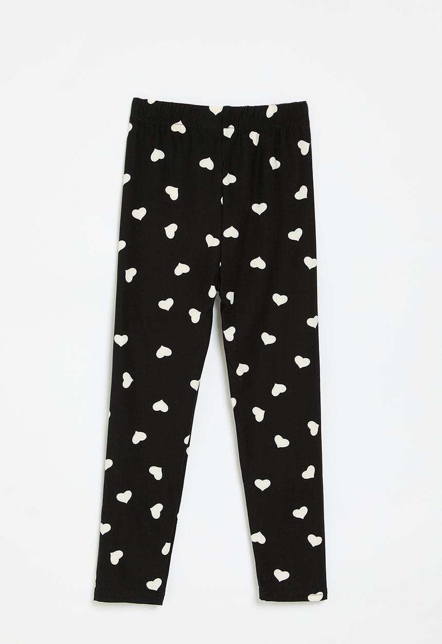 Pop Candy - Heart print leggings - black