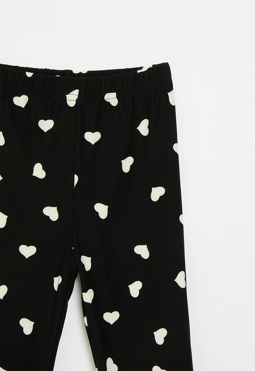 Pop Candy - Heart print leggings - black