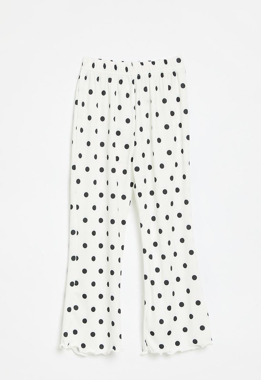 Pop Candy - Polka dot bootleg pants - black & white