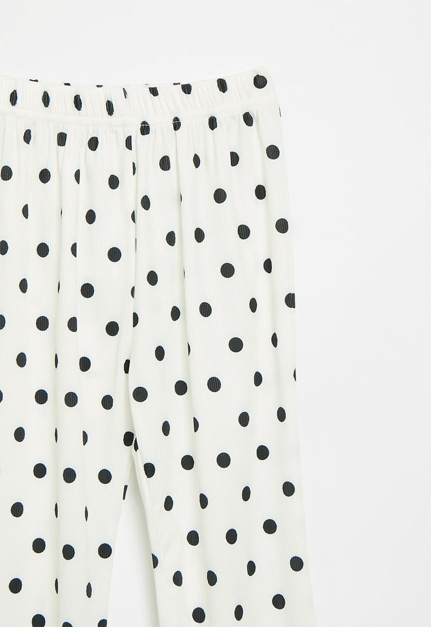 Pop Candy - Polka dot bootleg pants - black & white