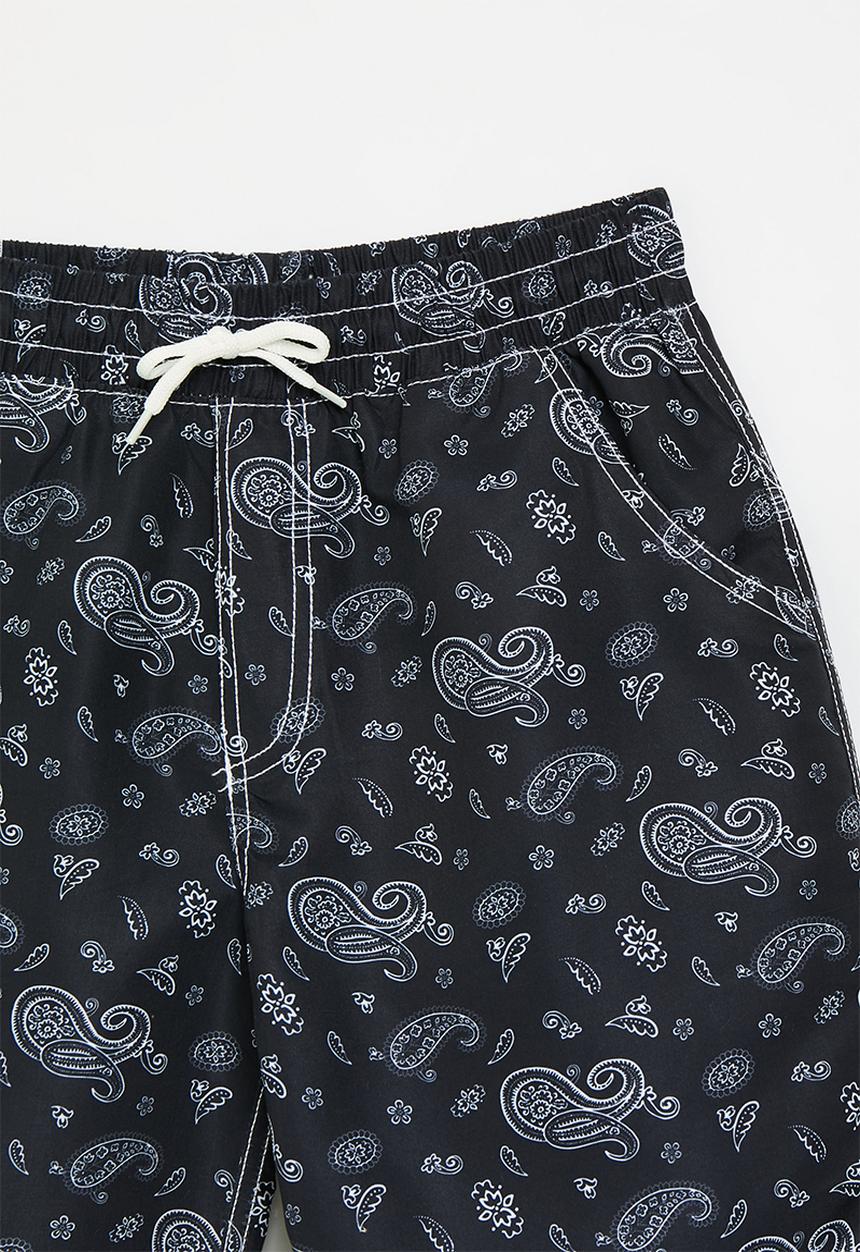 Pop Candy - Parsley print board shorts - black