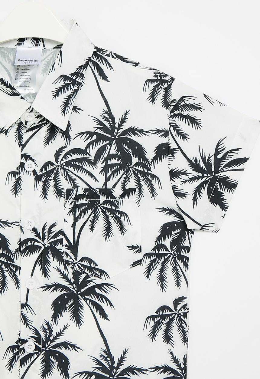 Pop Candy - Resort shirt - white & black 