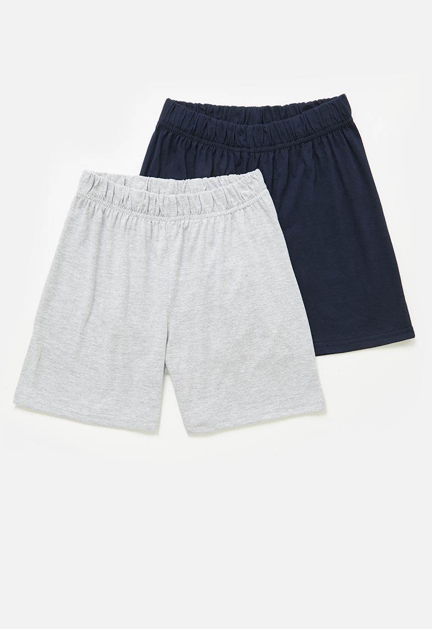 Pop Candy - 2 Pack pj short - grey & navy