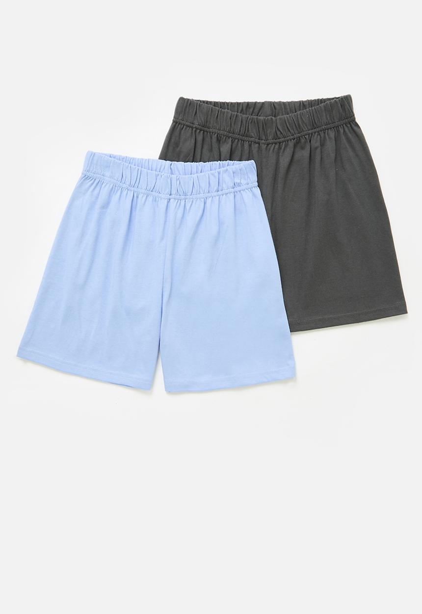 Pop Candy - 2 Pack pj short - sky & charcoal