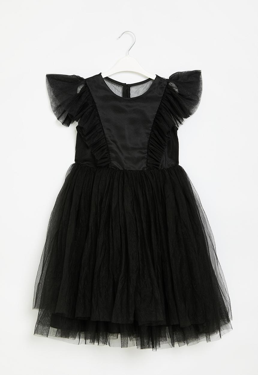 Pop Candy - Cap sleeve mesh dress - black