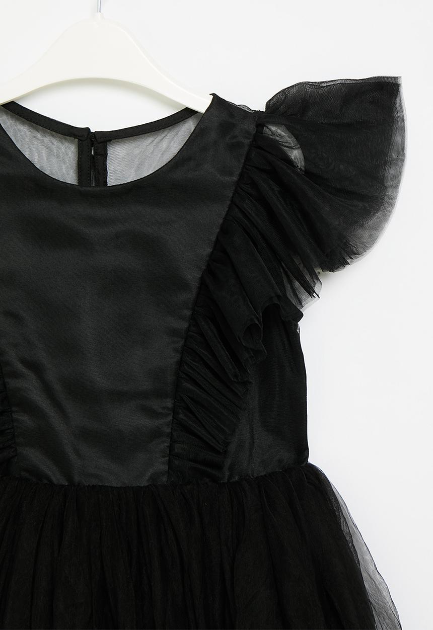 Pop Candy - Cap sleeve mesh dress - black