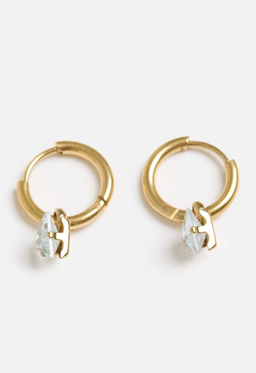 Zoe on Trend - Hoop and trillion drop earring - gold