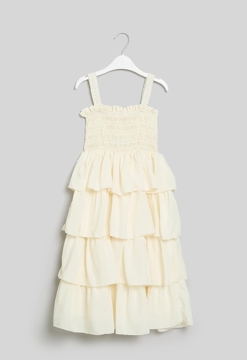 Pop Candy - Tiered dress - off white