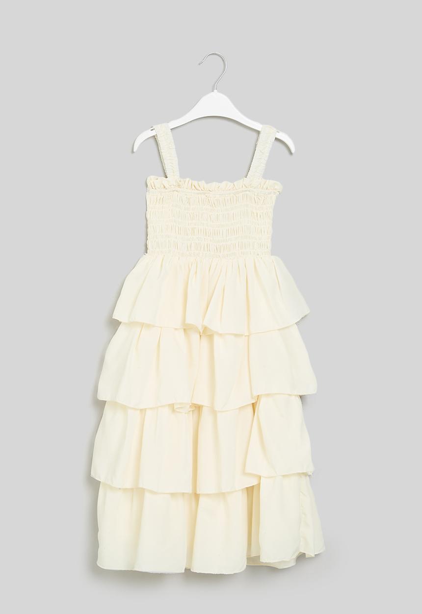 Pop Candy - Tiered dress - off white