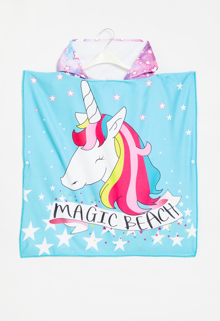 Pop Candy - Hooded beach towel-blue & pink