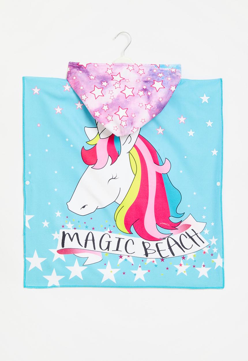 Pop Candy - Hooded beach towel-blue & pink