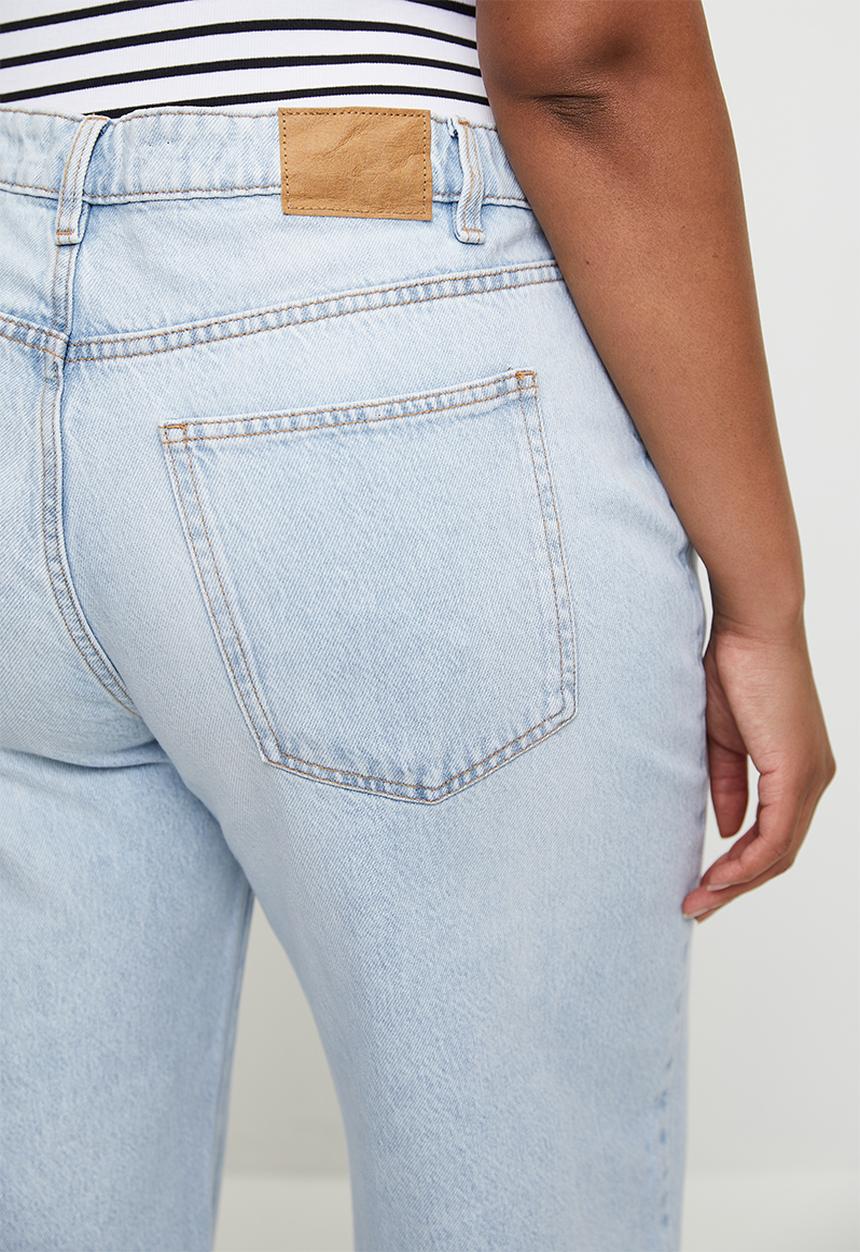 Cotton On - Plus Relaxed Wide Jean - Pearl Blue