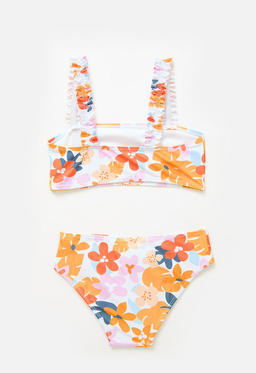 Pop Candy - Floral bikini set - orange & white
