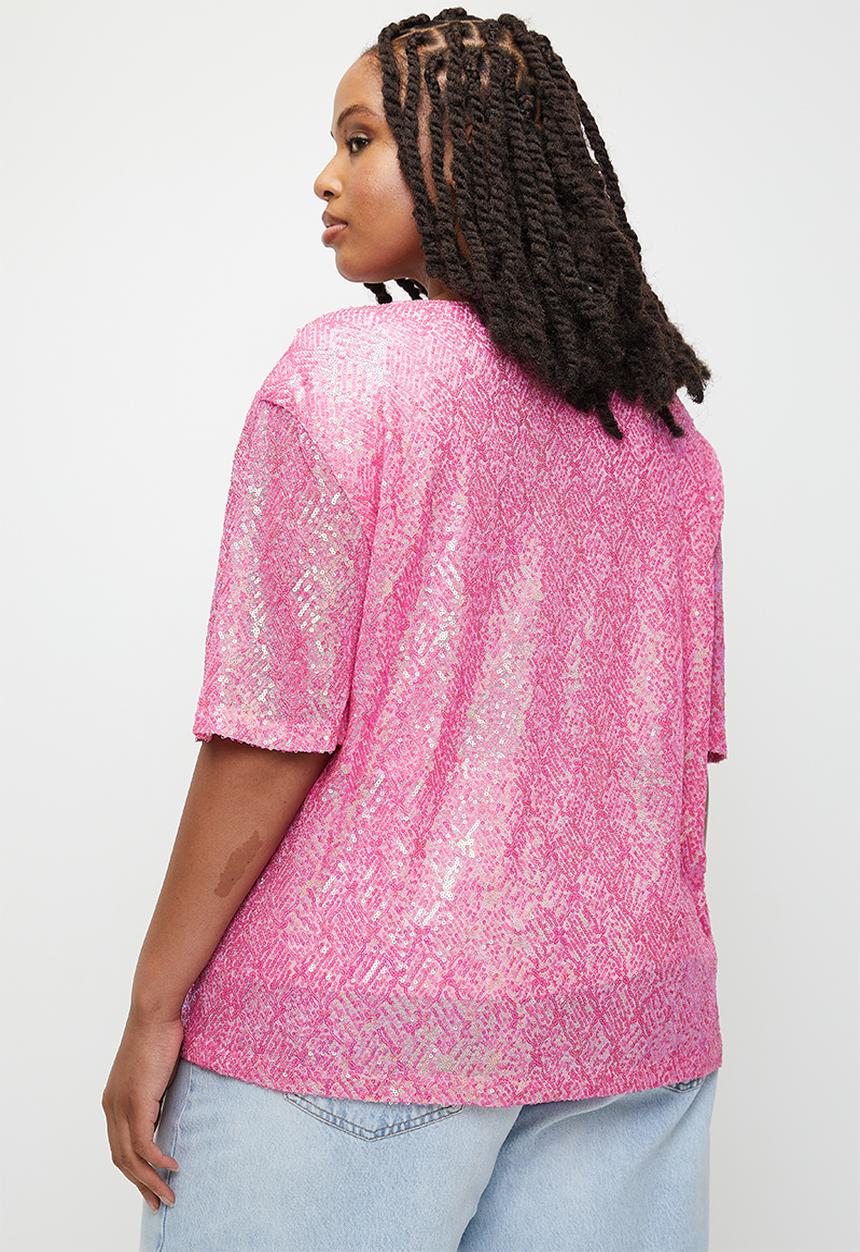 MILLA - Sequin T-shirt top - sweet pink