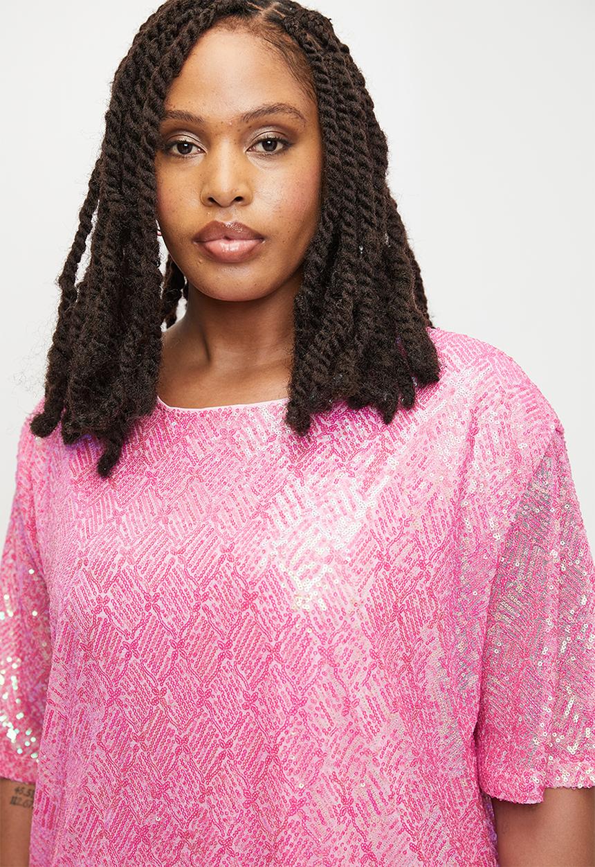MILLA - Sequin T-shirt top - sweet pink
