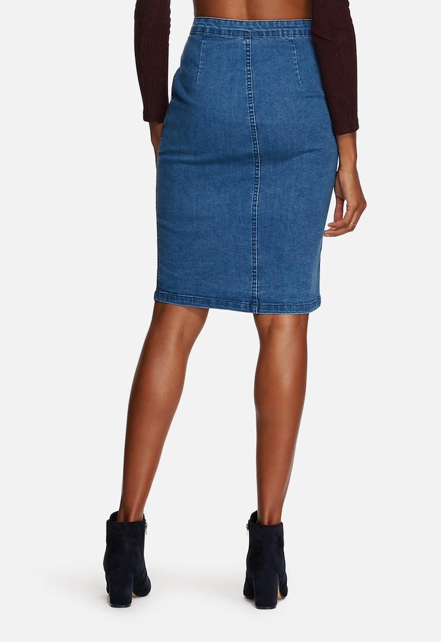 Glamorous - Denim Button Midi Skirt