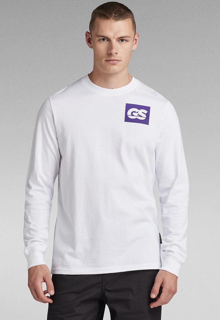 G-STAR - GS RAW back gr r t l\s Dry jersey o - white