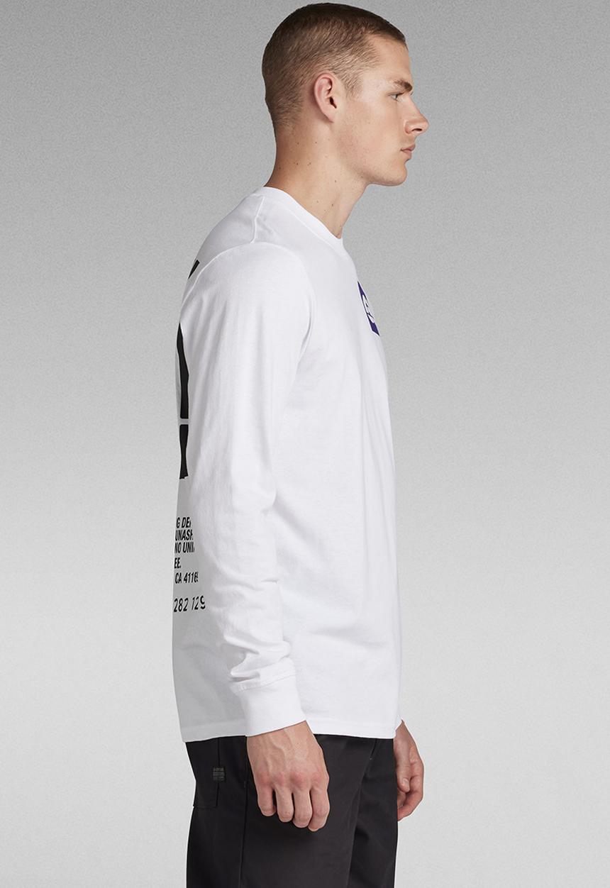 G-STAR - GS RAW back gr r t l\s Dry jersey o - white