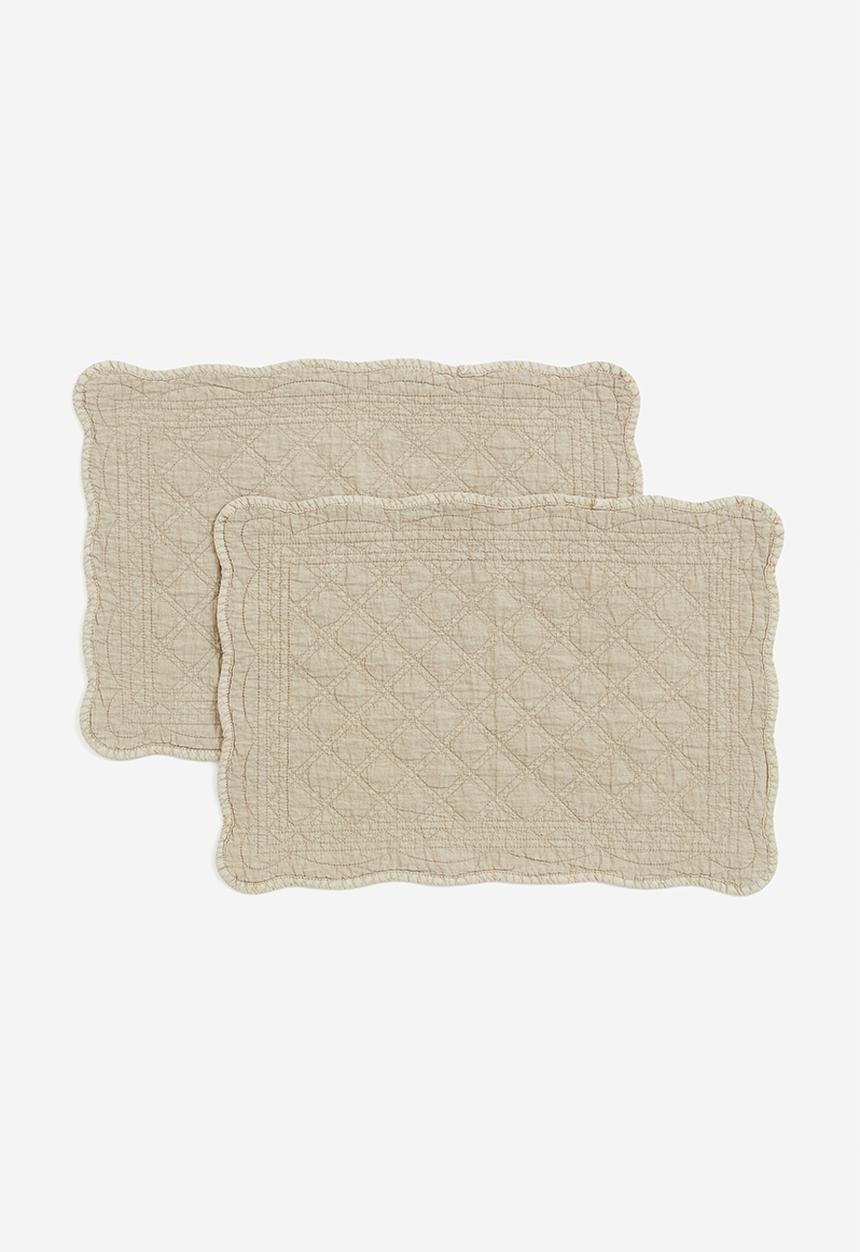 H&M - 2 pack quilted place mats - beige