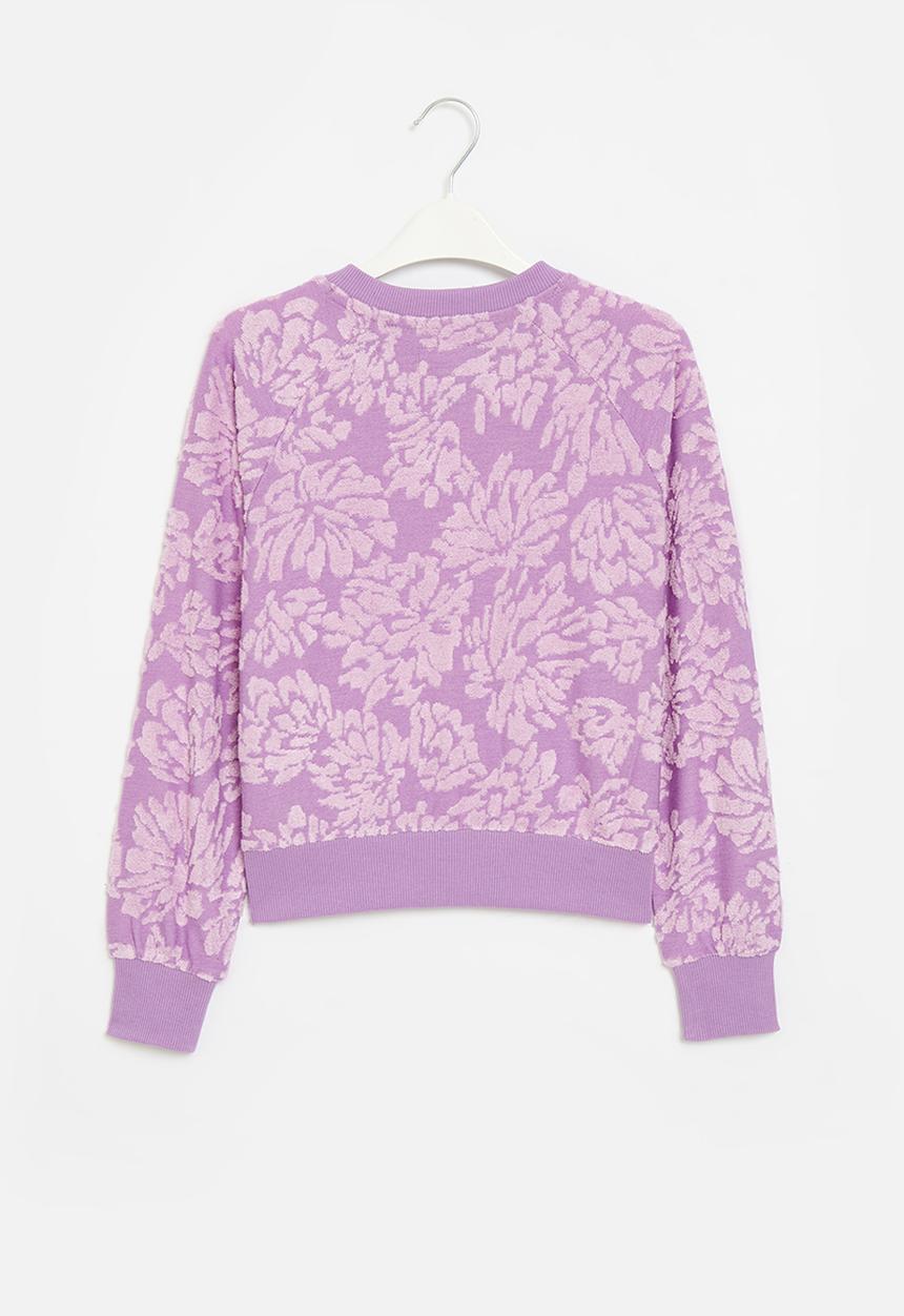 Converse - Cnvg floral jacquard crew neck - grape fizz