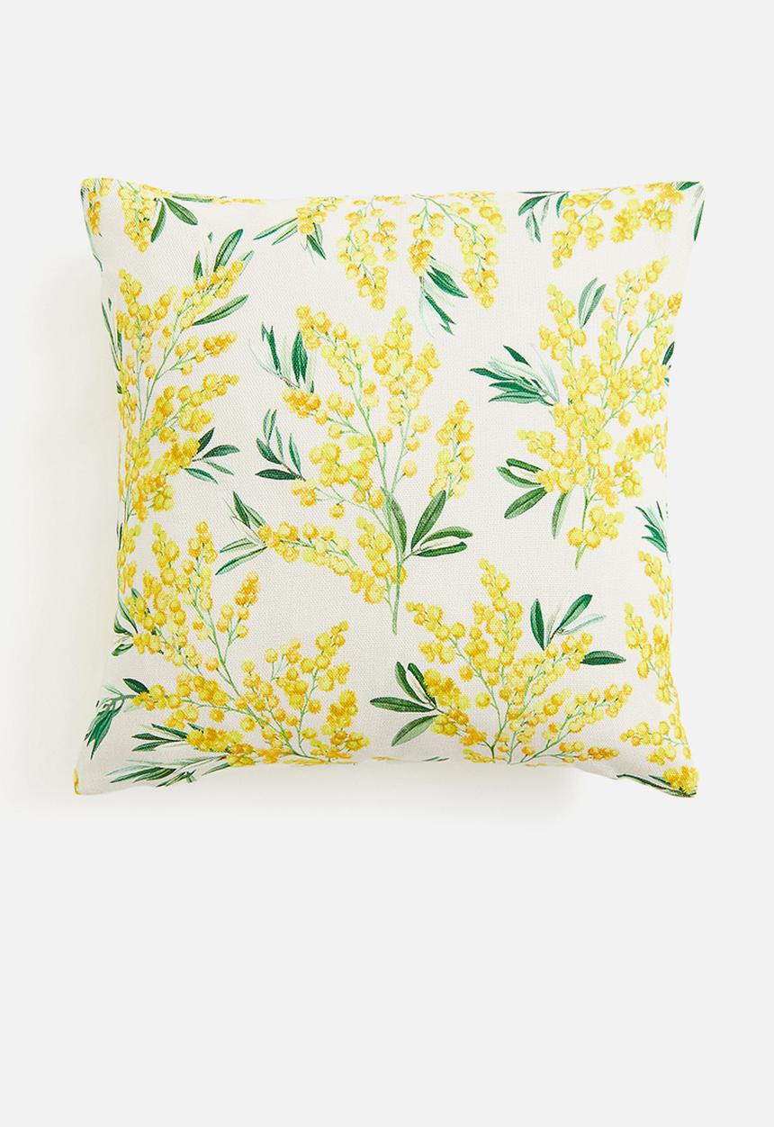 H&M - Cushion cover - light beige/floral