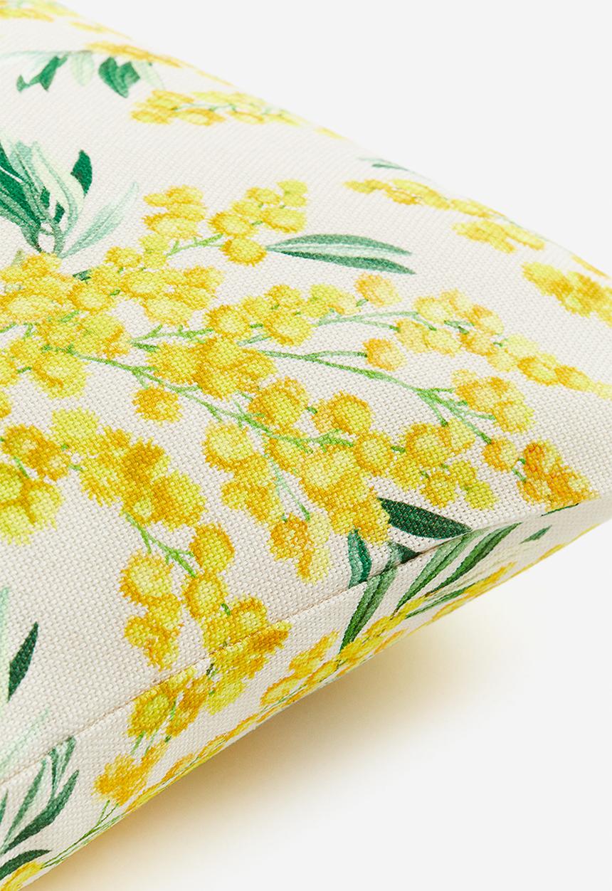 H&M - Cushion cover - light beige/floral