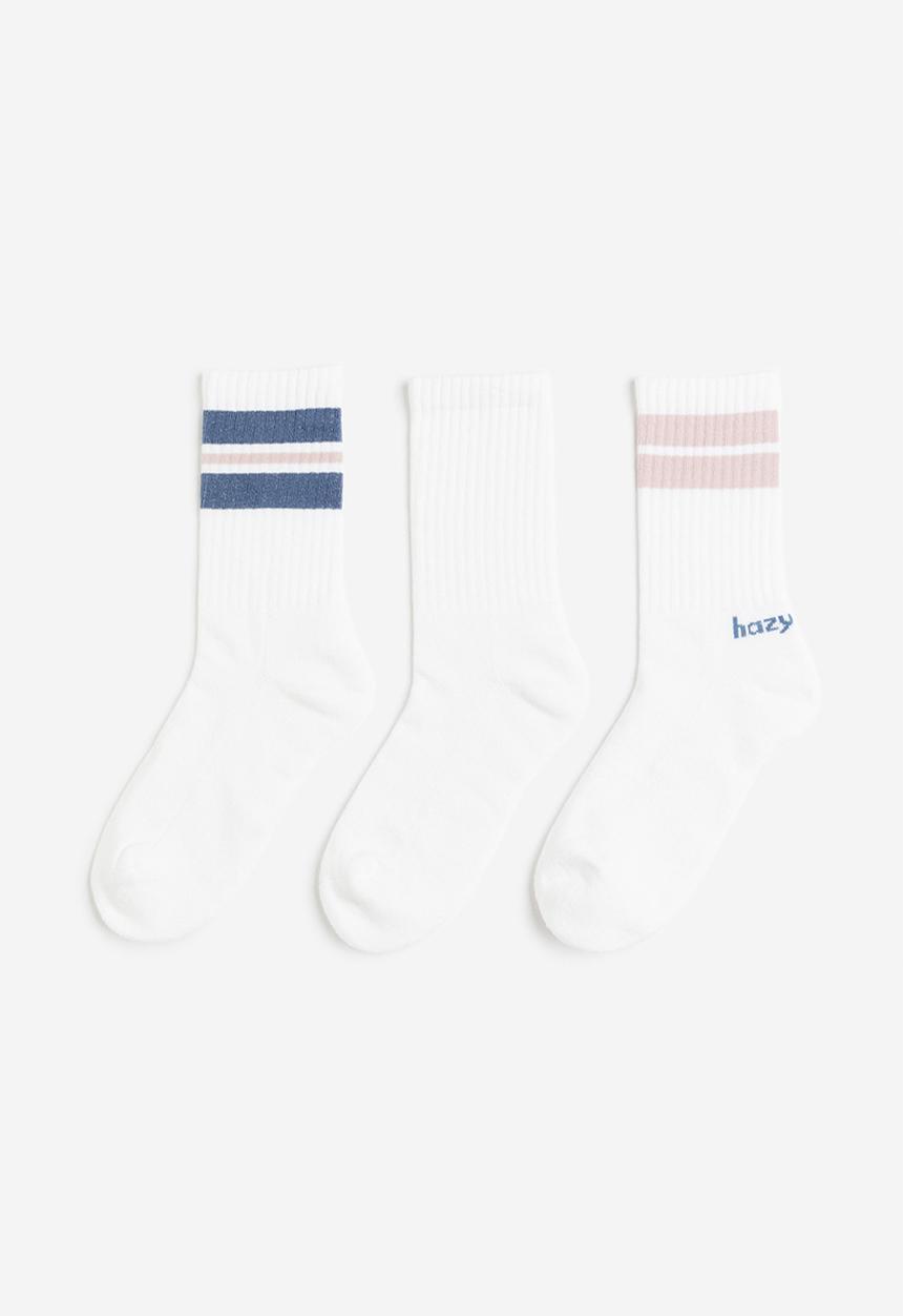 H&M - 3 pack socks - white hazy daze