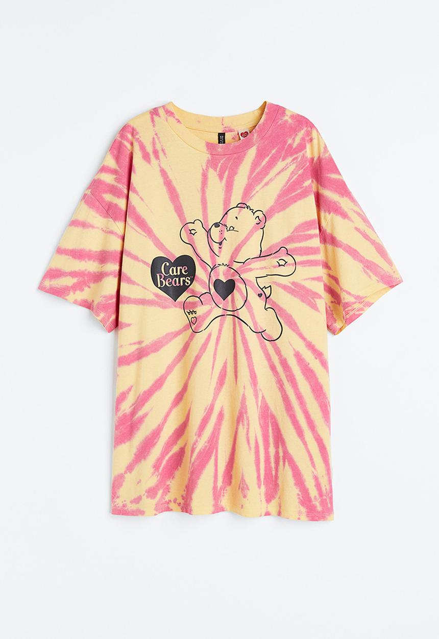 H&M - Oversized printed t-shirt - light yellow care bears