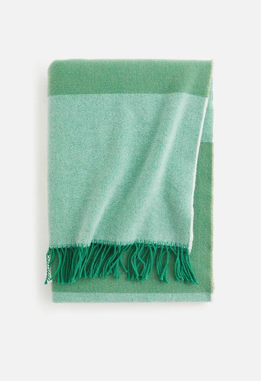 H&M - Wool-blend blanket - green & checked