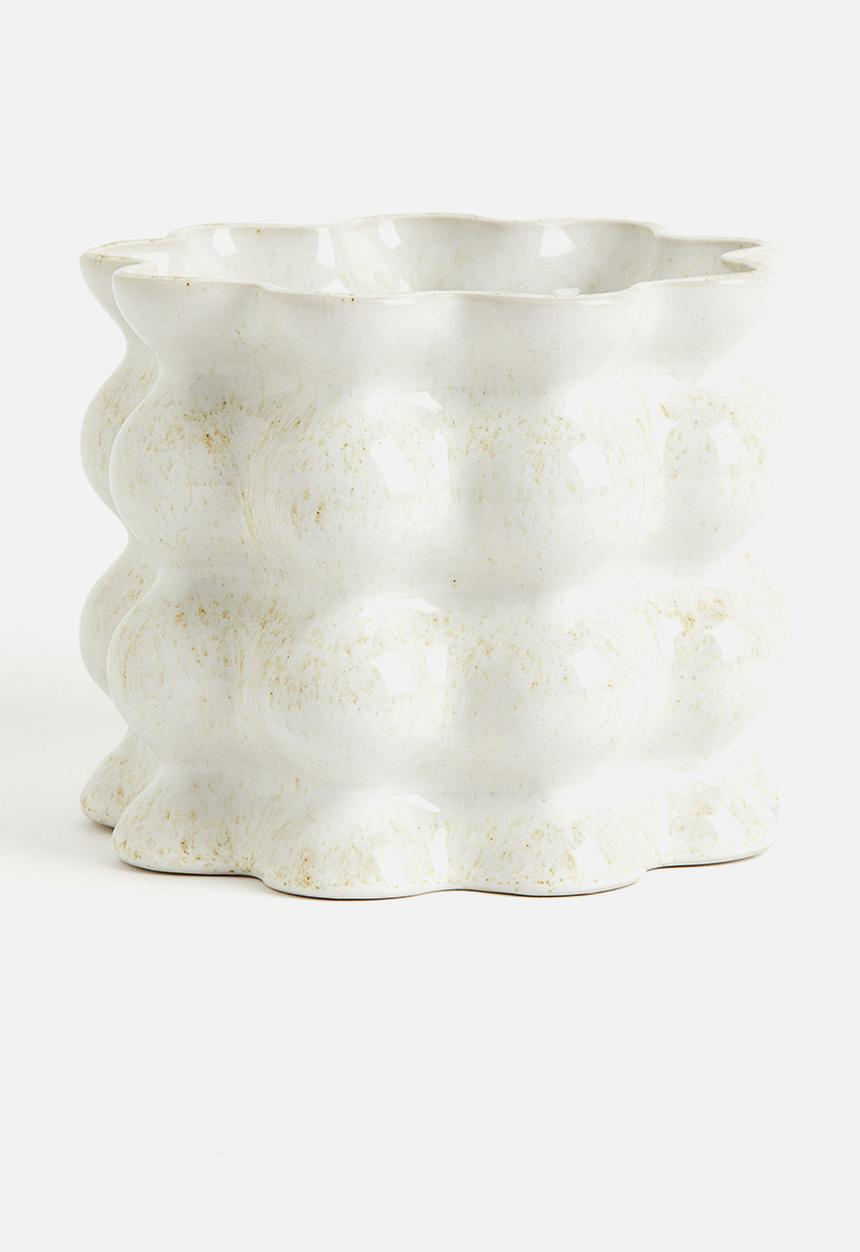H&M - Reactive-glaze plant pot - white