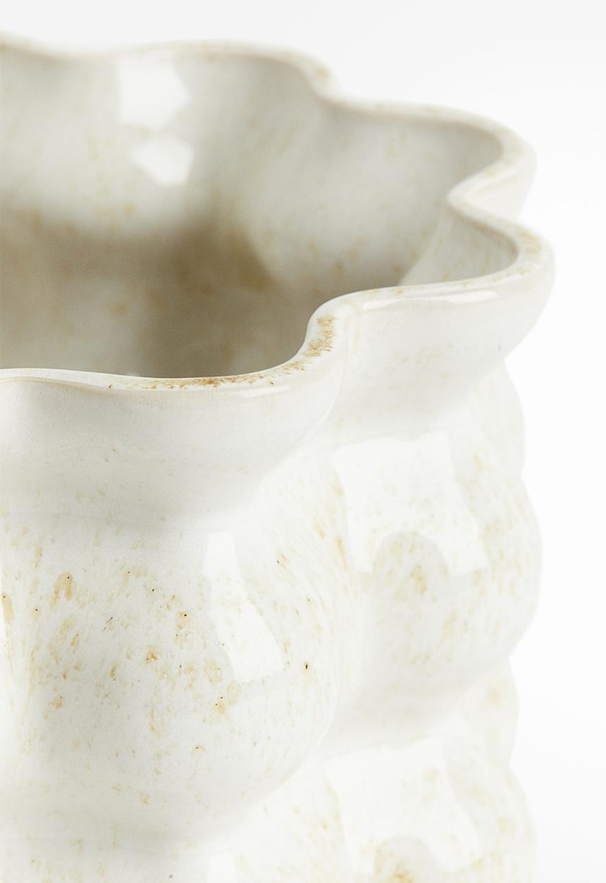 H&M - Reactive-glaze plant pot - white