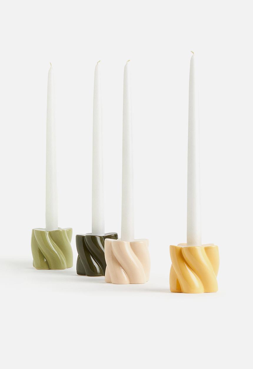 H&M - Stoneware candlestick - light beige