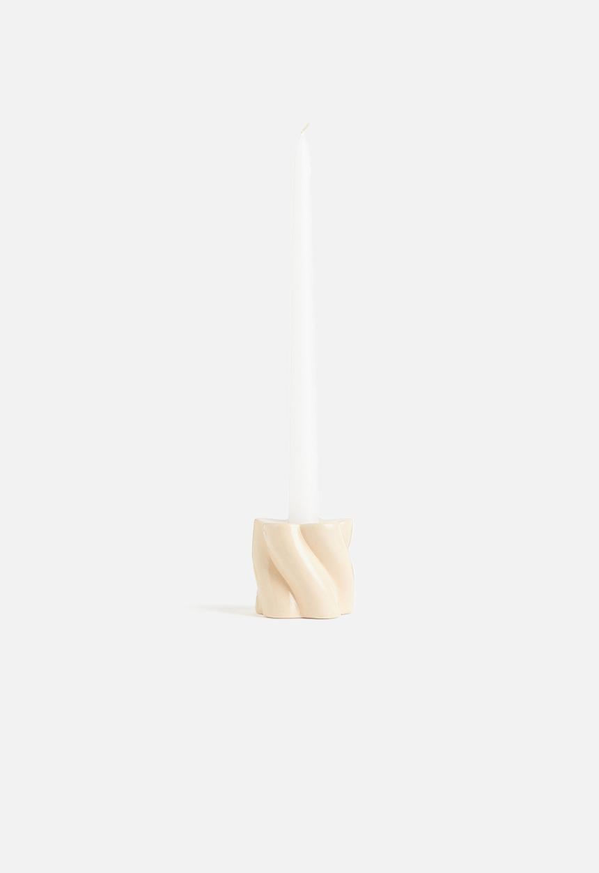 H&M - Stoneware candlestick - light beige