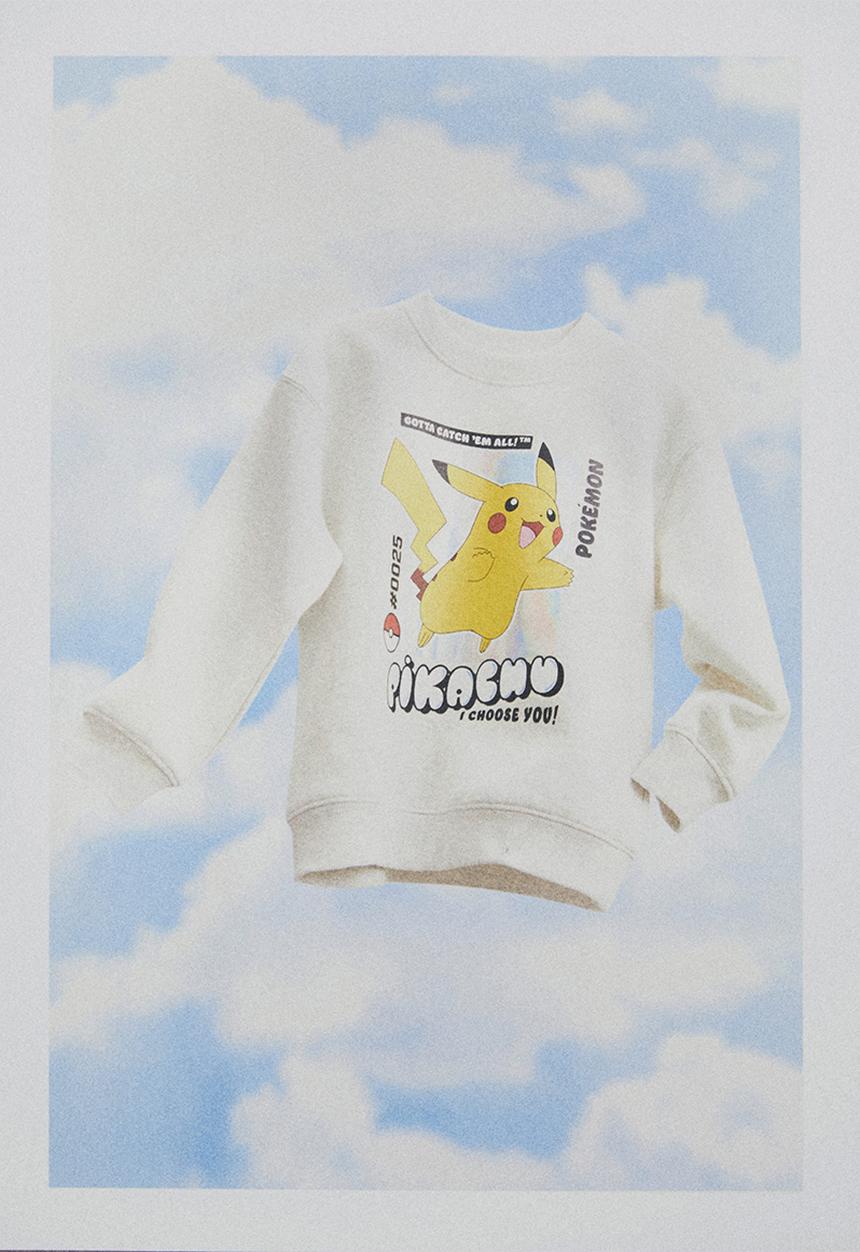 H&M - Oversized printed sweatshirt - light grey marl pokémon 