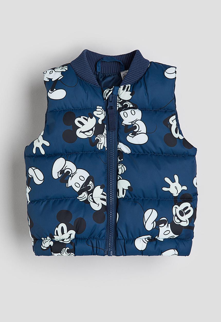 H&M - Patterned puffer gilet - dark blue