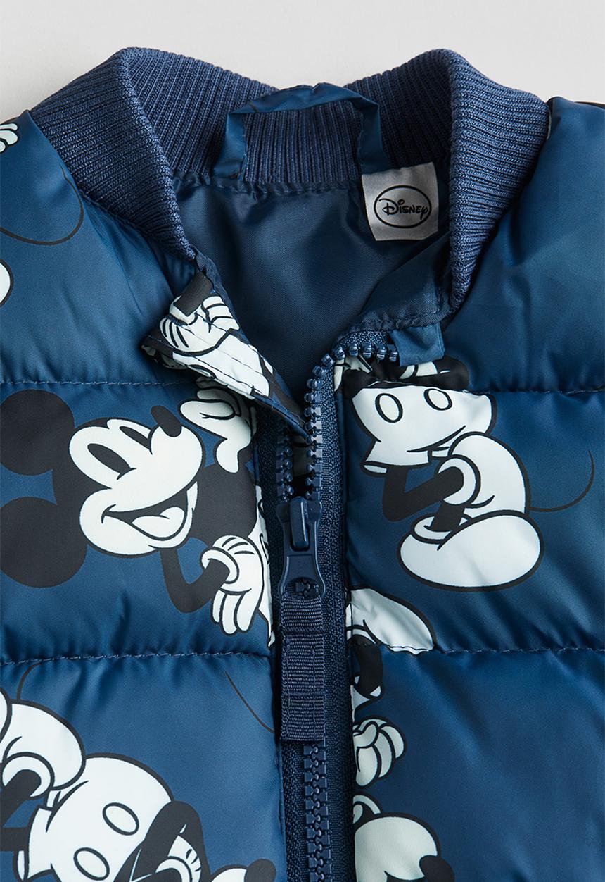 H&M - Patterned puffer gilet - dark blue