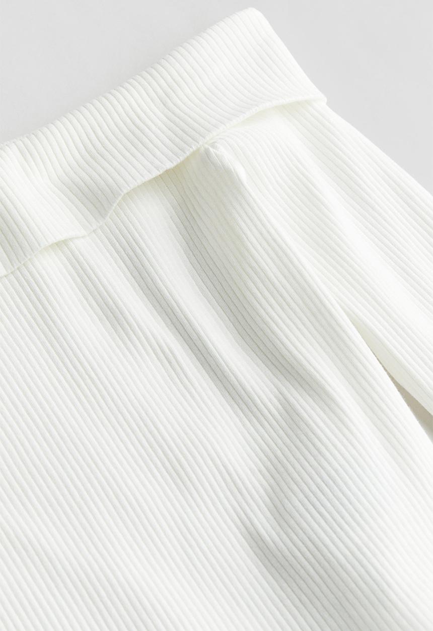 H&M - Ribbed off-the-shoulder top - white