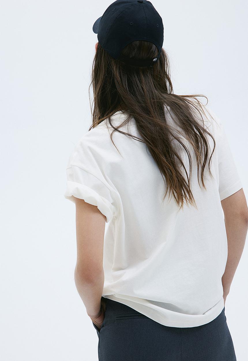 H&M - Oversized printed t-shirt - cream kurt cobain