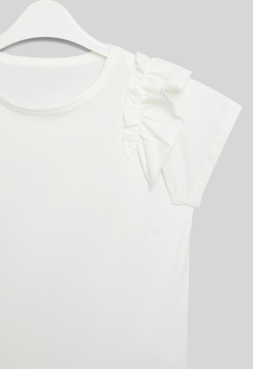 Pop Candy - Ruffle sleeve tee - white