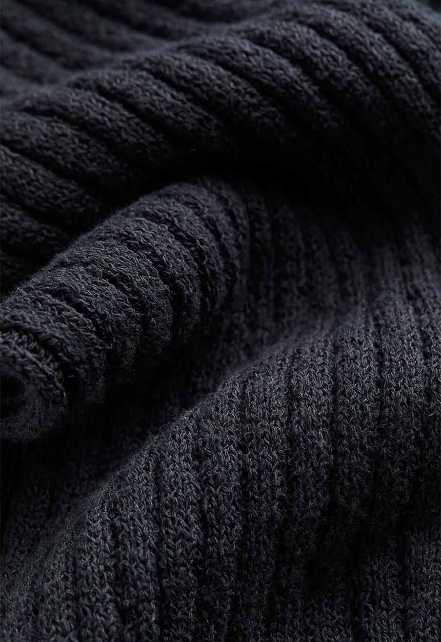 H&M - Flared rib-knit trousers - dark grey 