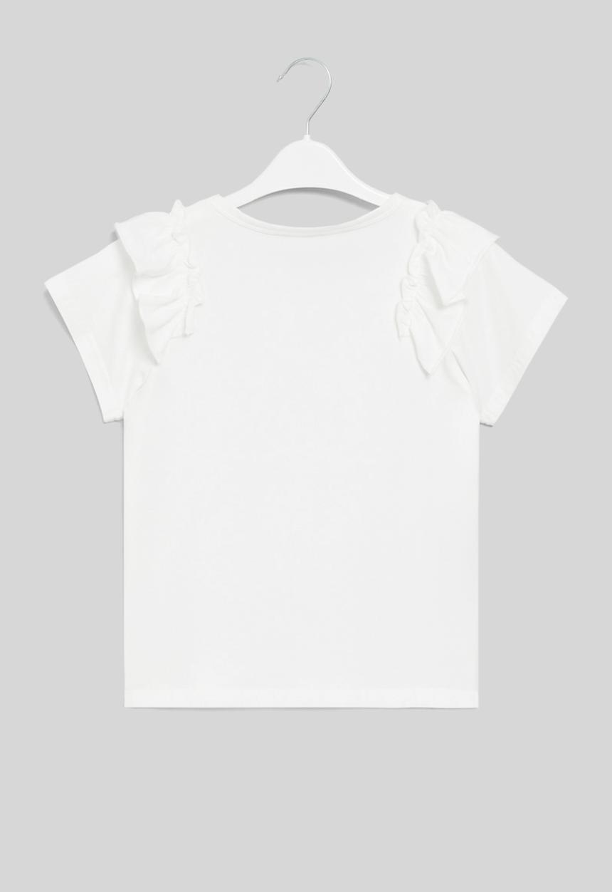 Pop Candy - Frilled sleeve tee - white