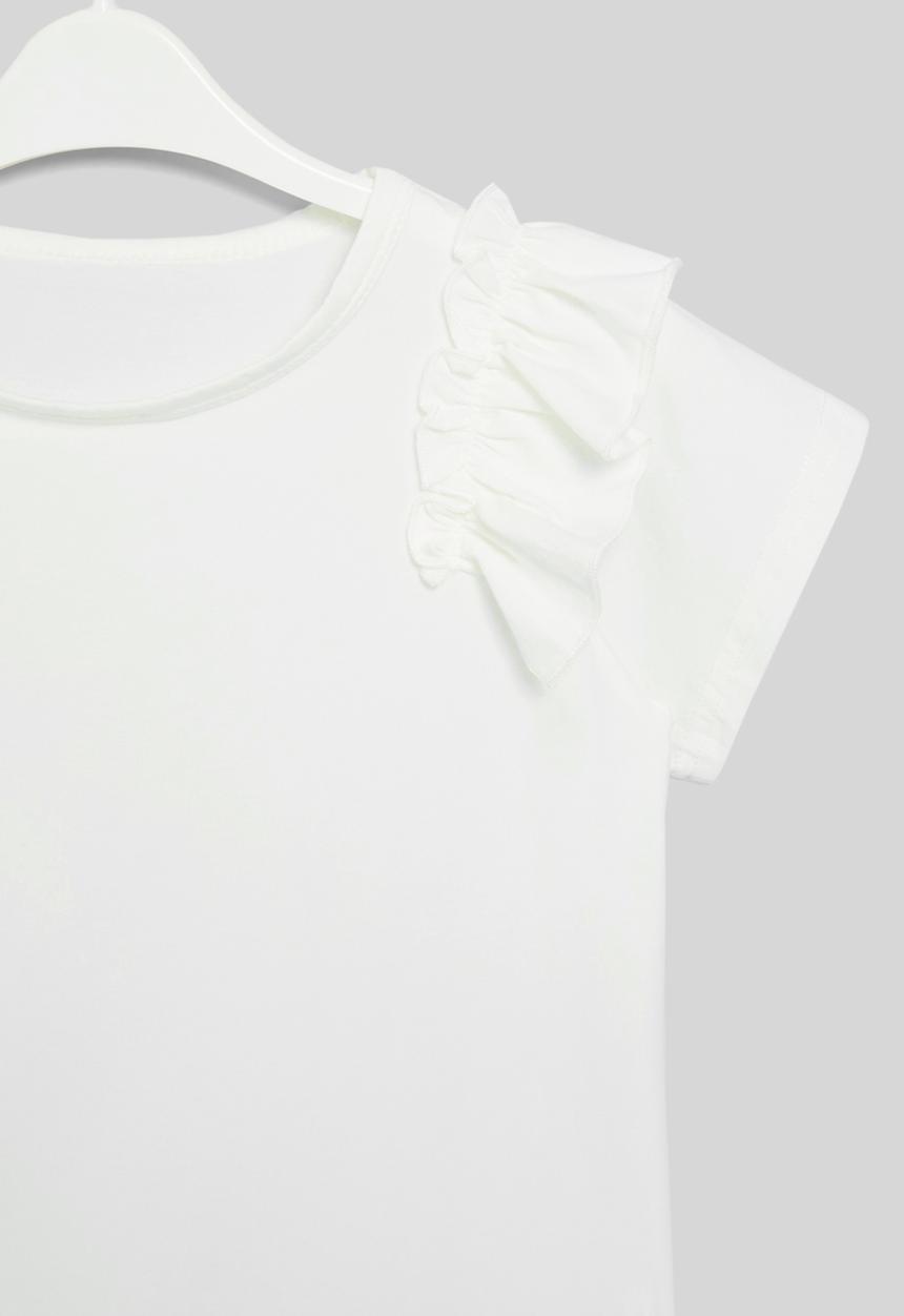 Pop Candy - Frilled sleeve tee - white