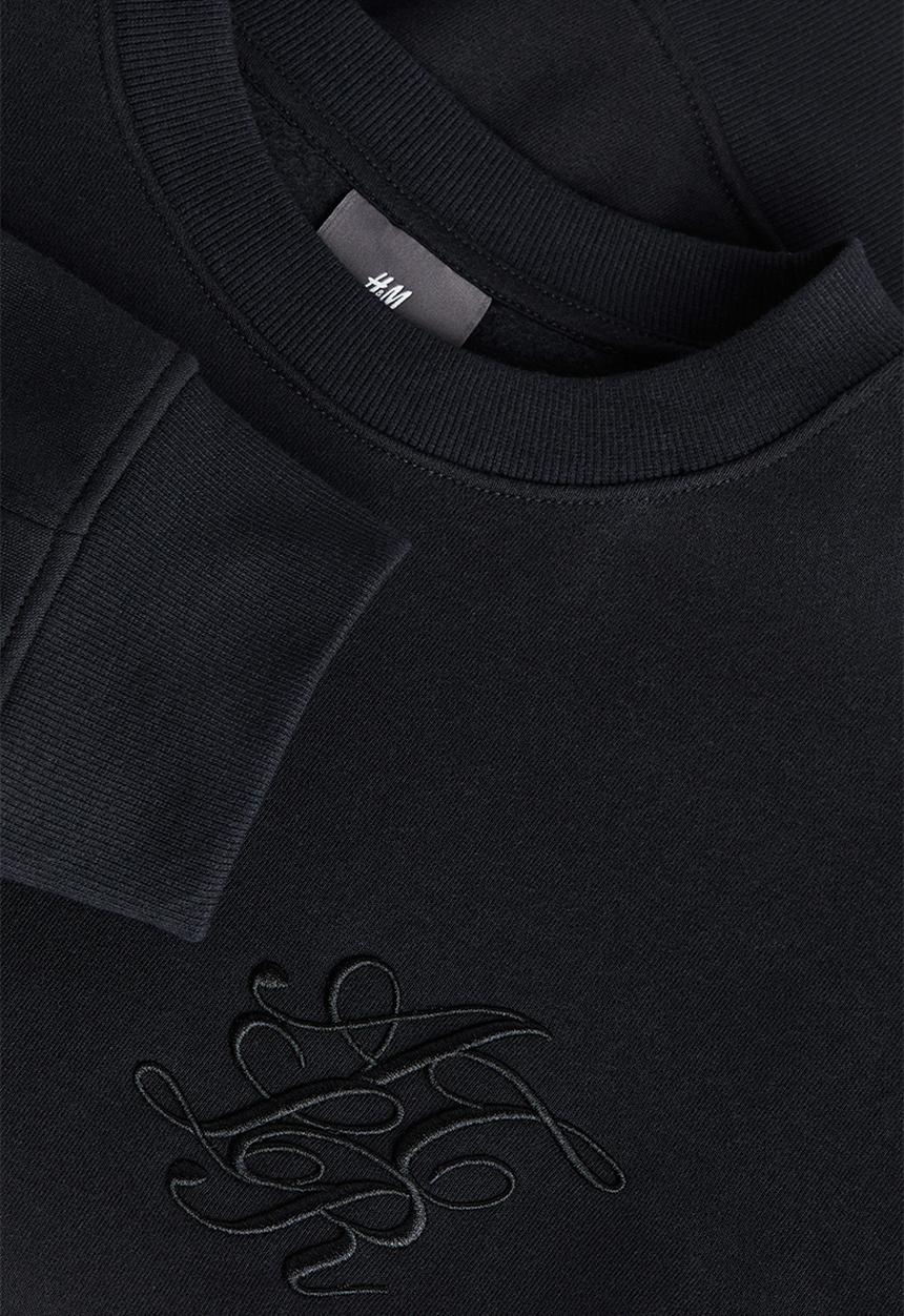 H&M - Relaxed fit appliquéd sweatshirt - black