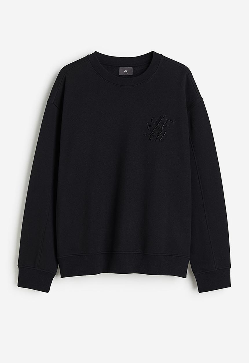 H&M - Relaxed fit appliquéd sweatshirt - black
