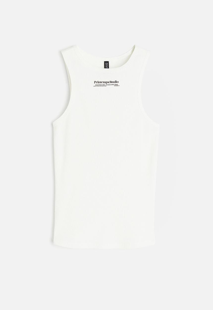 H&M - Ribbed vest top - cream & printemps studio