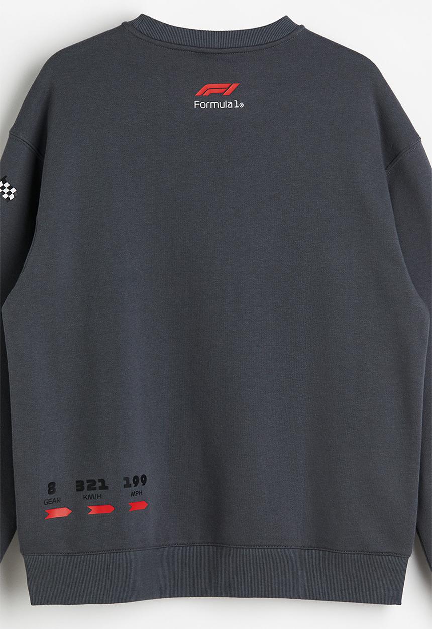 H&M - Loose fit sweatshirt - dark grey formula 1