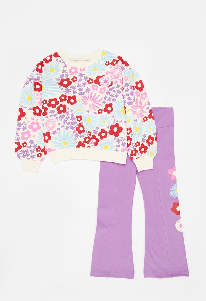 Converse - Cnvg printed crew & legging se - grape fizz