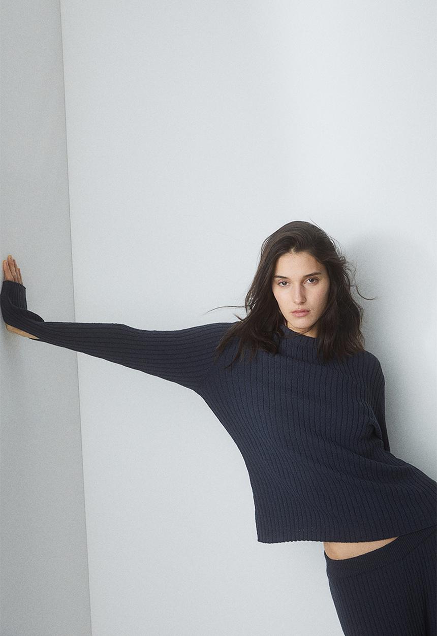 H&M - Rib-knit top - dark grey
