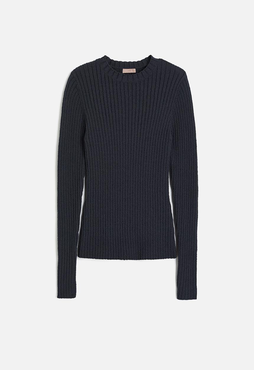 H&M - Rib-knit top - dark grey